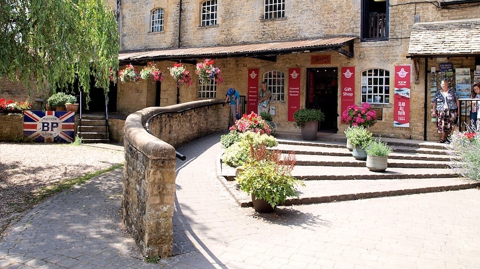 Outside the Cotswold Motoring Museum in Bourton-on-the-Water, Gloucestershire